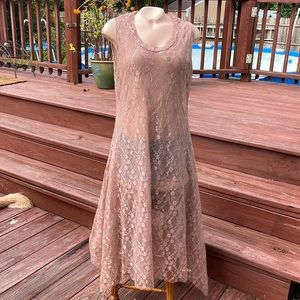 3/$10 Sheer Lace Overlay for a Slip Dress- Tag Attached- Poly- Si-M